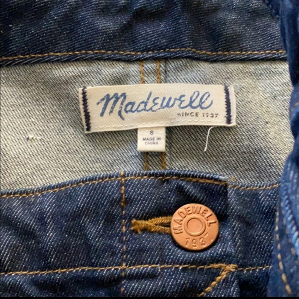 MADEWELL Sleeveless Denim Overall Dress -Sz8 - Picture 7 of 8